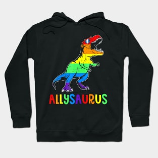 Lgbt Dinosaur Rainbow Flag Ally Lgbt Pride Hoodie